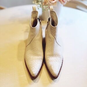 Elegant Cream Ankle Boots